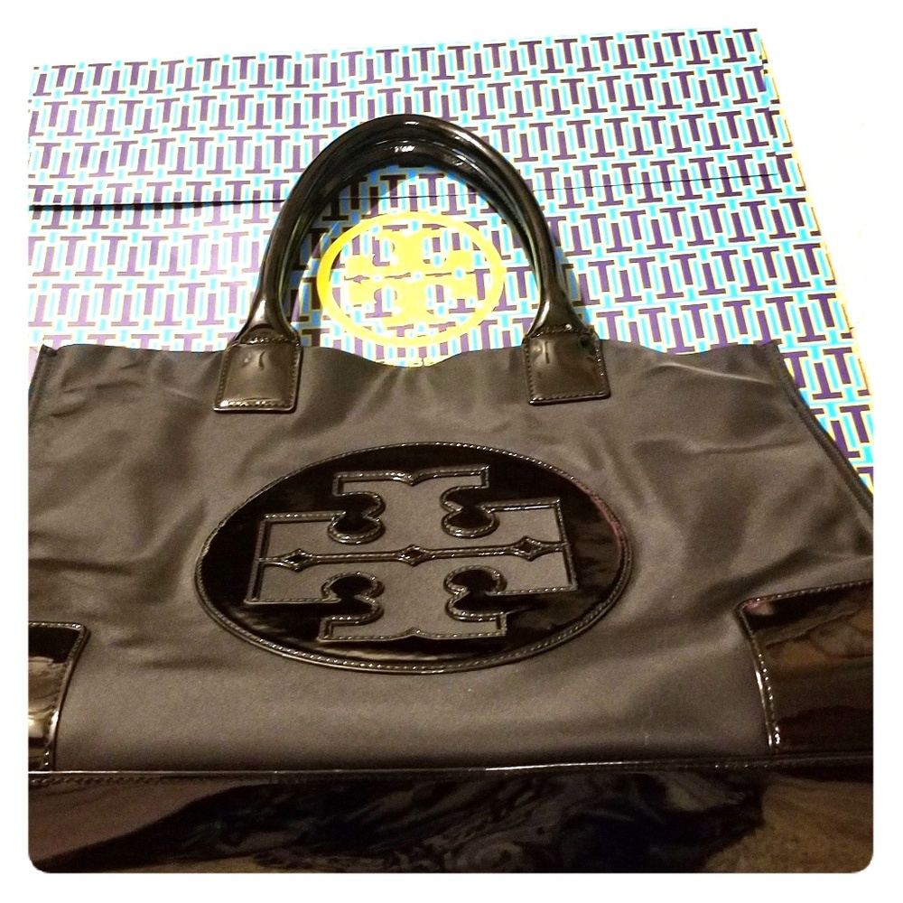 Toryburch large Ella patent tote.